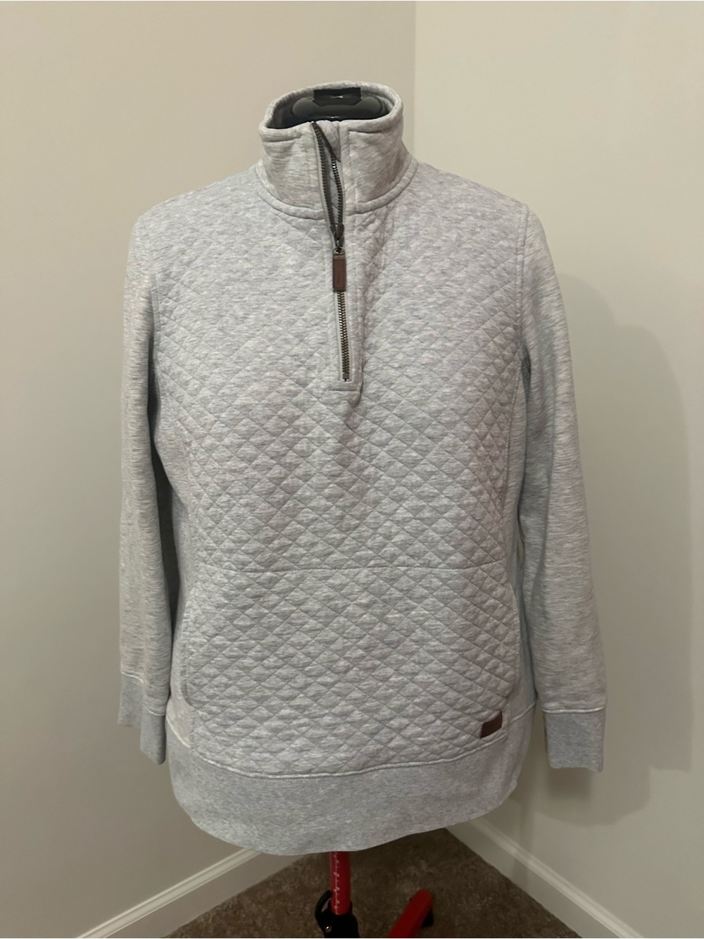 L.L.Bean Women's Quilted Quarter-Zip Pullover size L